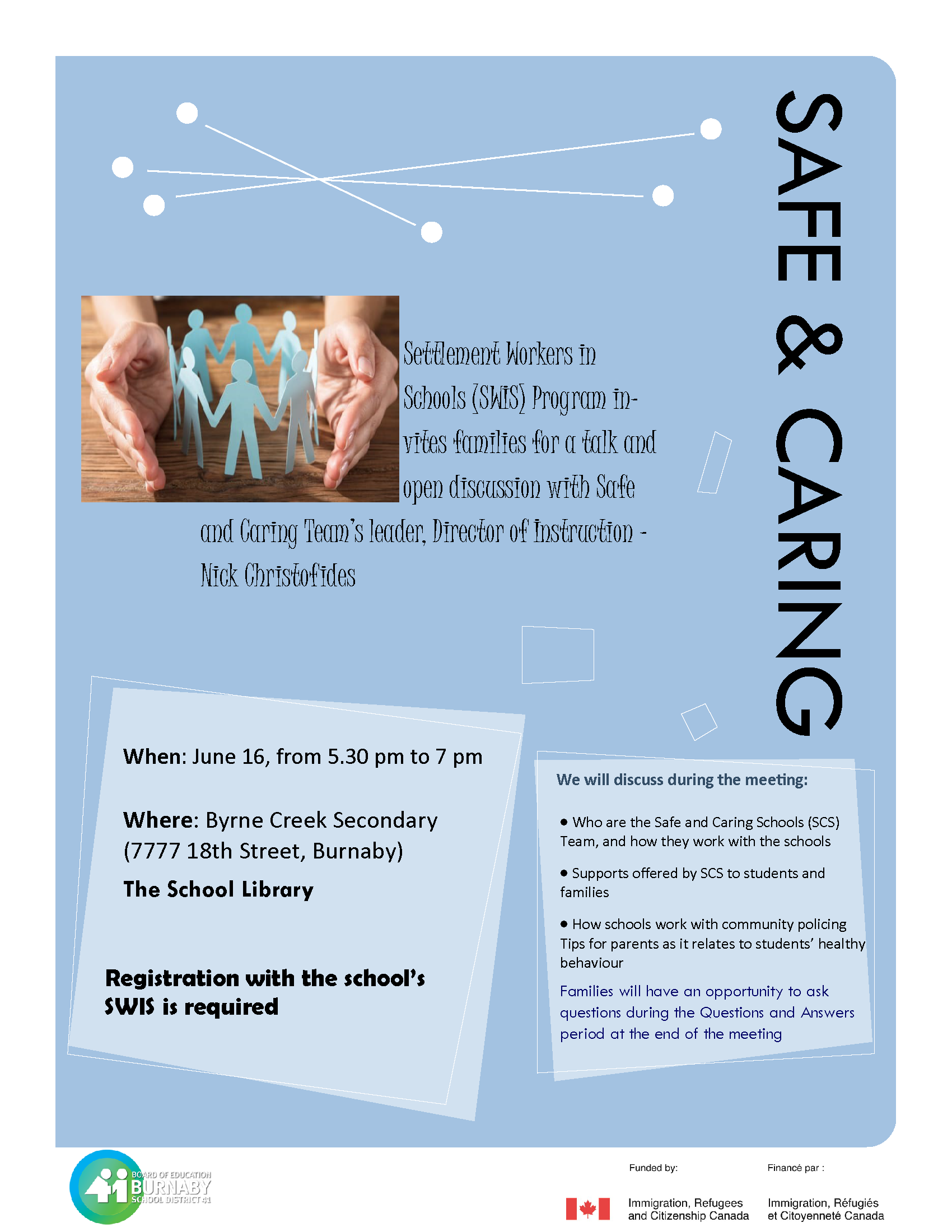 Safe & Caring Settlement Workers in Schools