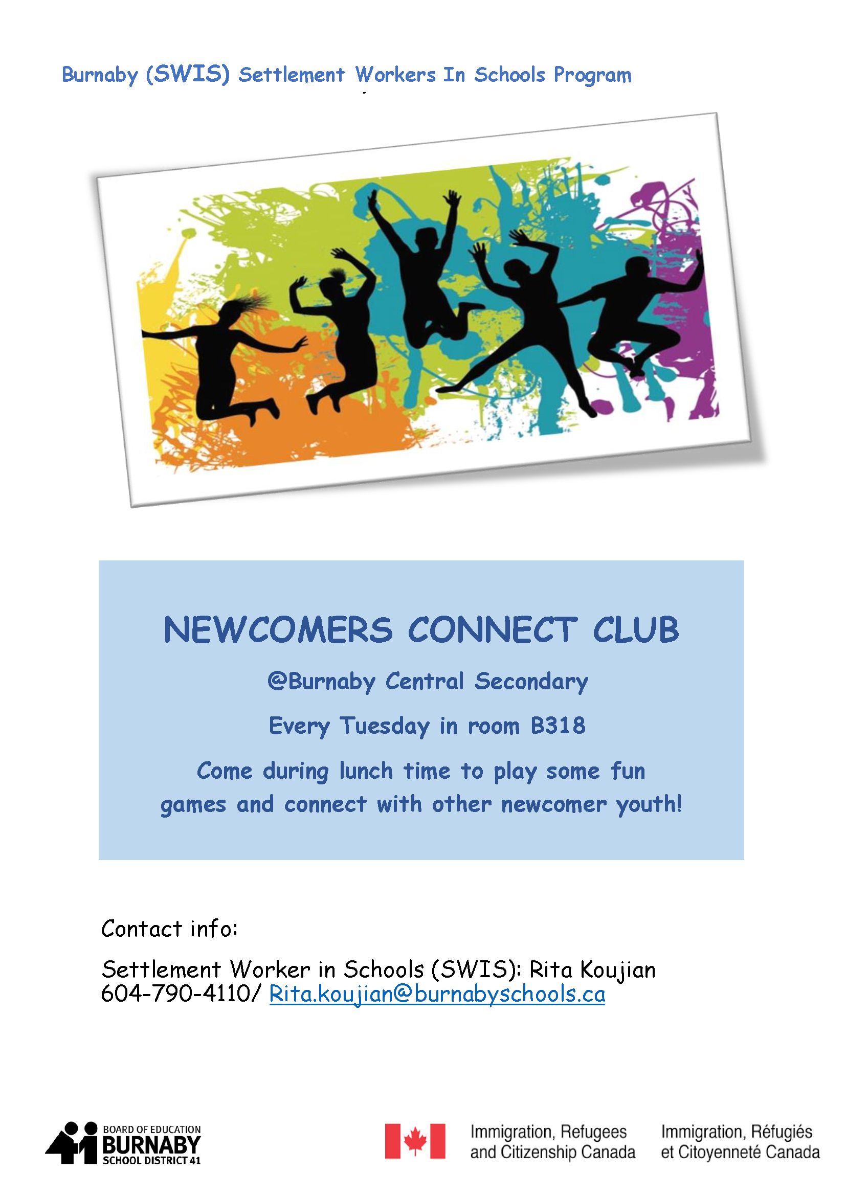 Newcomer Connect Club @Central @ Central Secondary