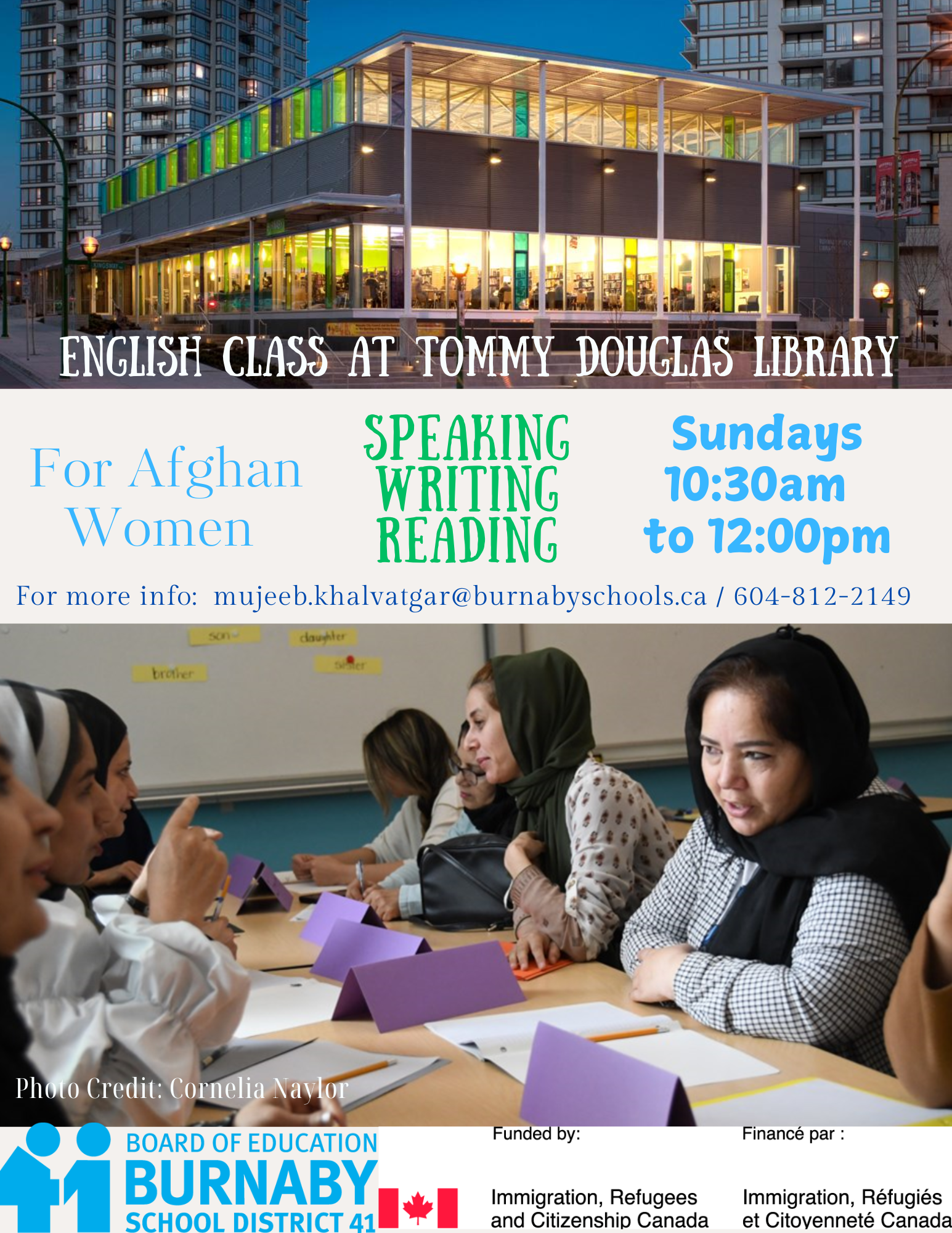 Afghan Women's group English class @Tommy Douglas