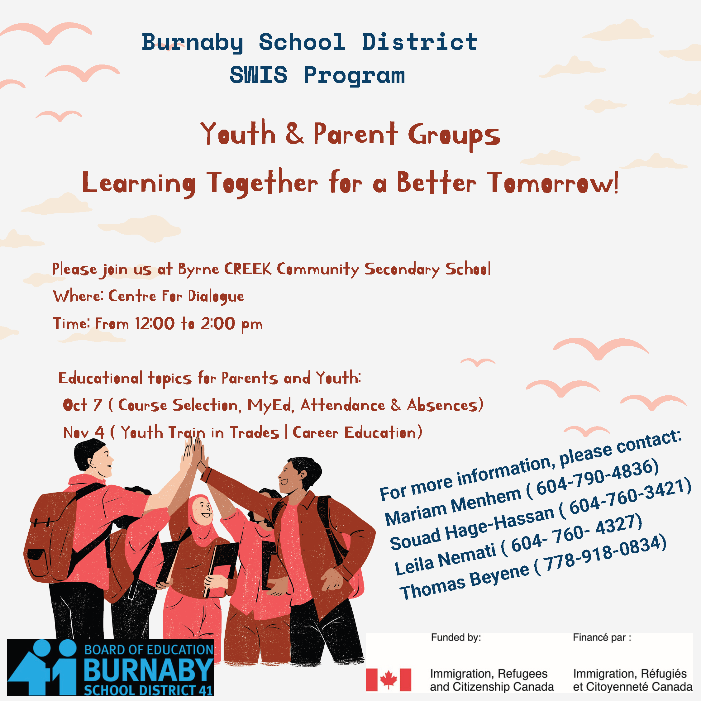 Youth&Parents Group-Leaning Together for a Better Tomorrow @ Byrne Creek Community School