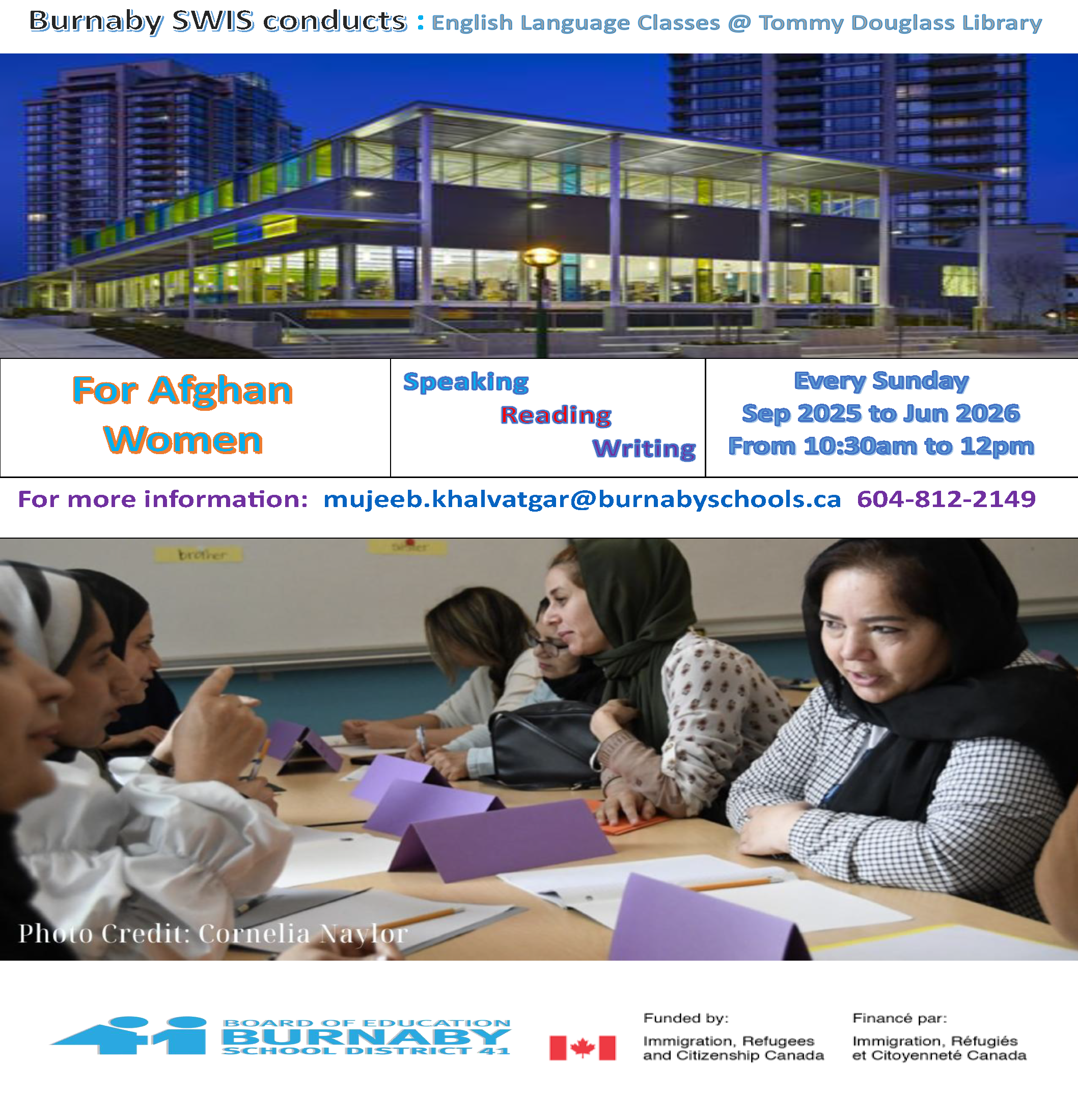 Reading, Writing for Afghan Women @Tommy Douglas @ Tommy Douglas Public Library