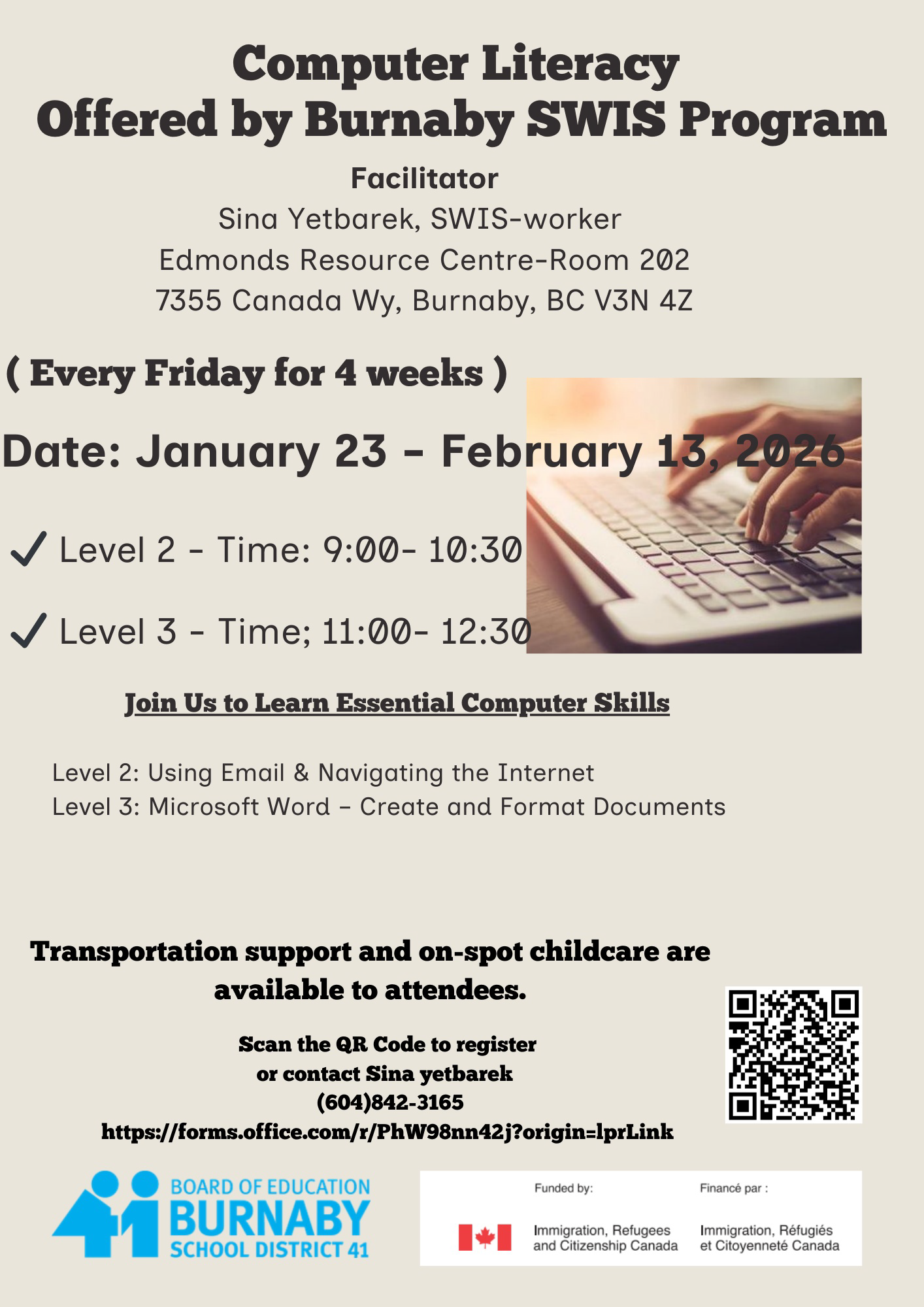 Computer Literacy Level 2 & 3 @Edmonds Resource Centre @ Edmonds Resource Centre