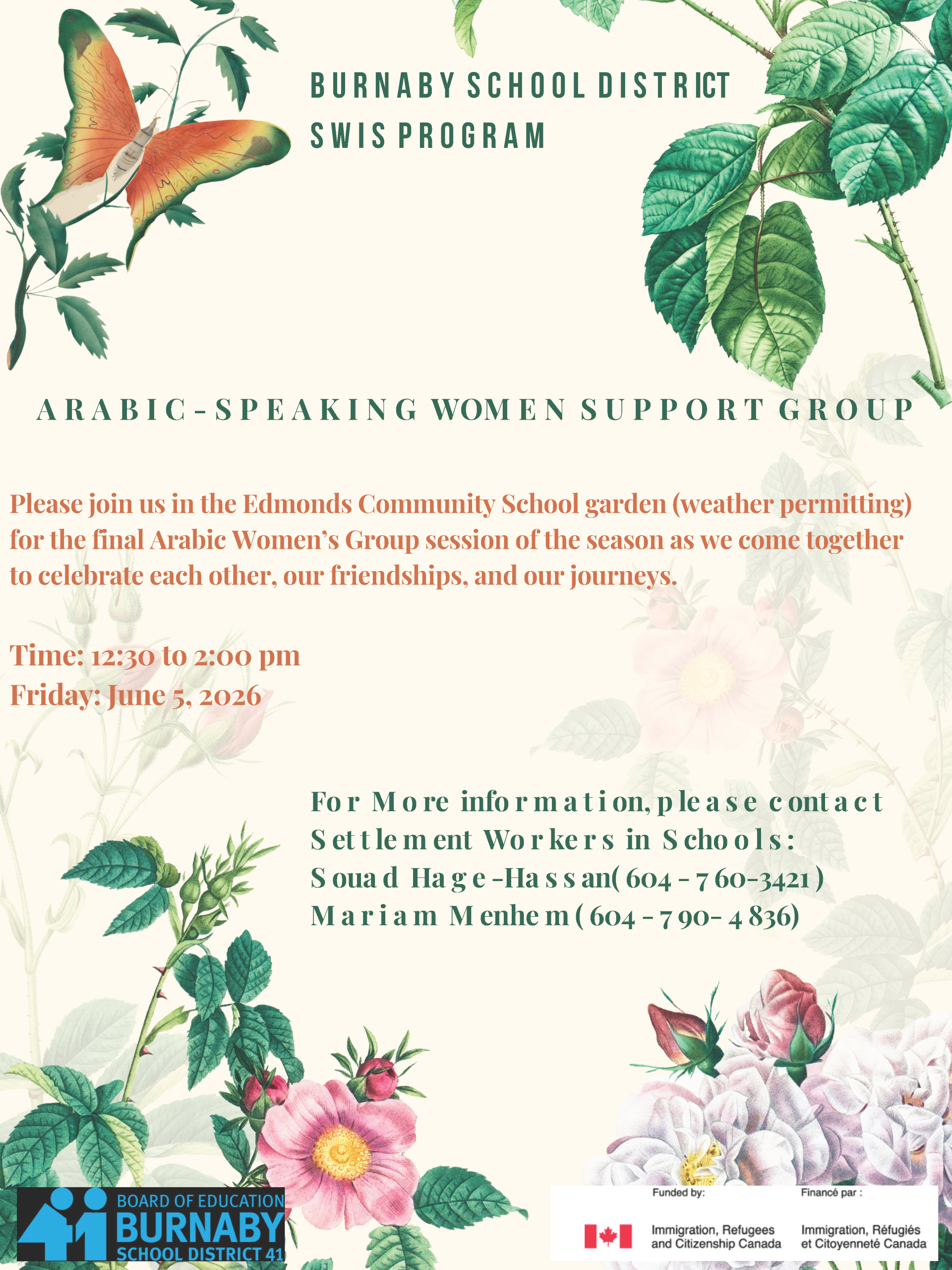 Arabic Speaking Women Support Group @ Edmonds Community Elementary School